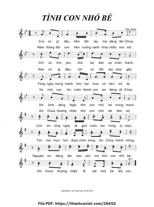 Tình con nhỏ bé - Đức Khải - trang 1
