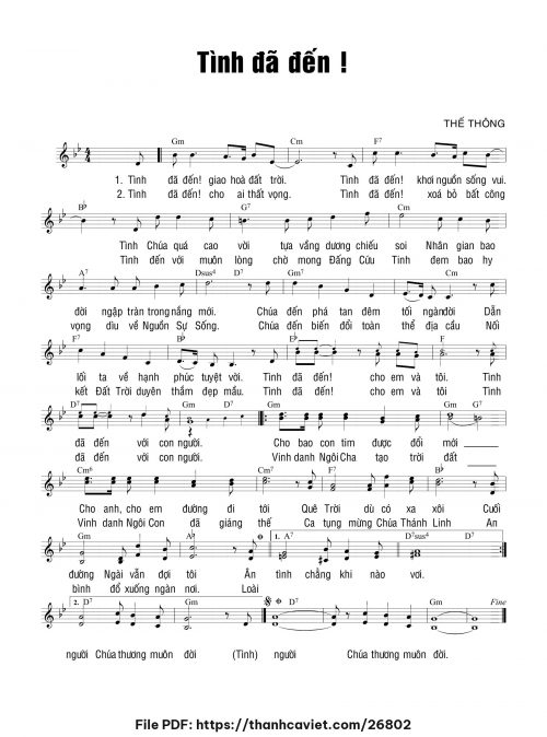 Tình đã đến - Thế Thông - trang 1
