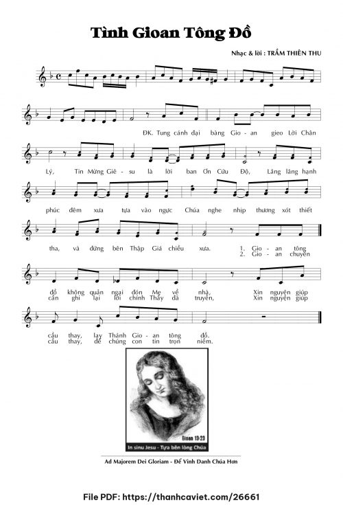 Tình Gioan Tông đồ - Trầm Thiên Thu - trang 1