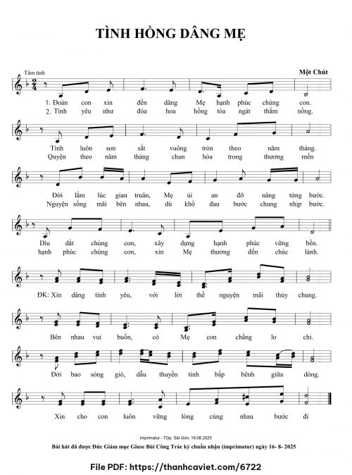 Tình hồng dâng Mẹ - Một Chút - trang 1