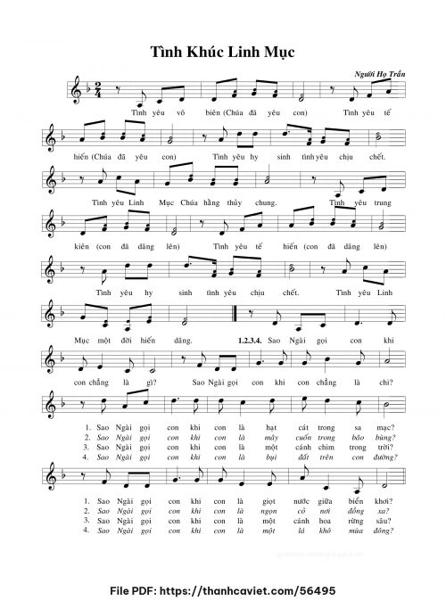 Tình khúc Linh Mục - Người Họ Trần - trang 1