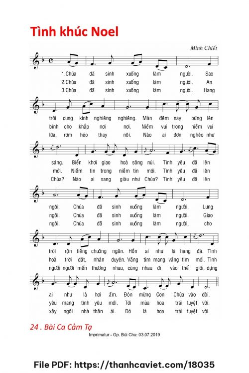 Tình khúc Noel - Lm. Minh Chiết - trang 1