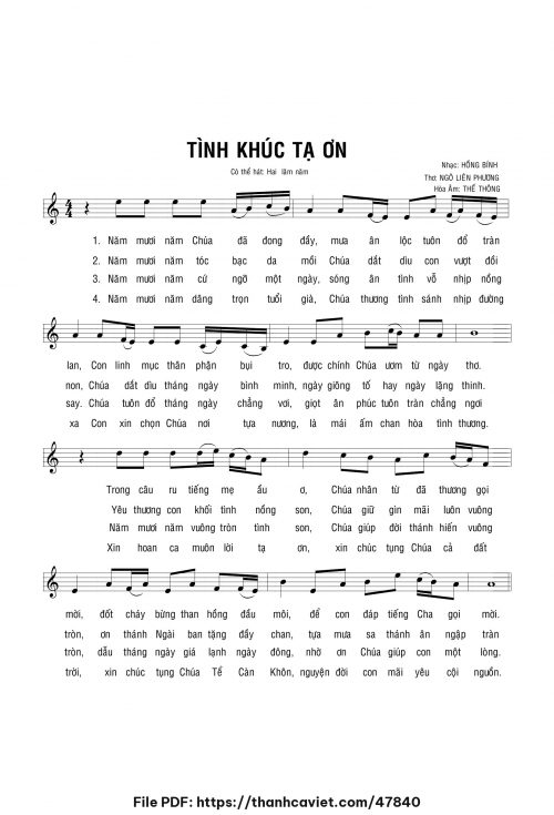 Tình khúc tạ ơn - Hồng Bính - trang 1