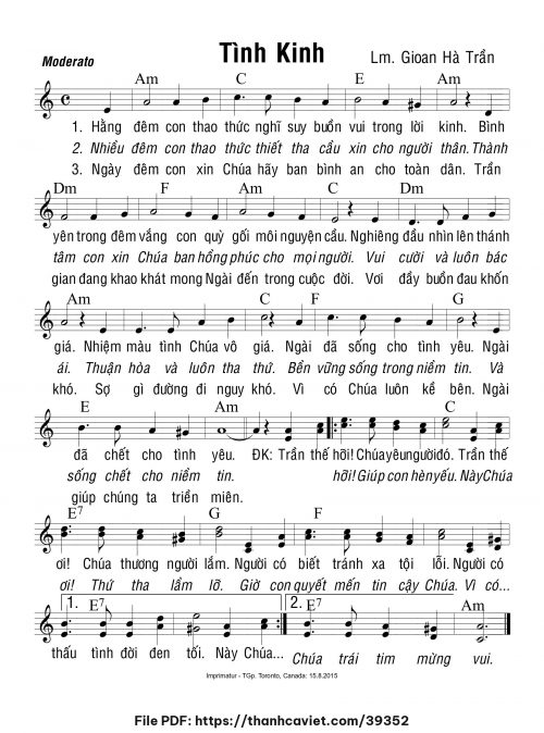 Tình kinh - Lm. Gioan Hà Trần - trang 1