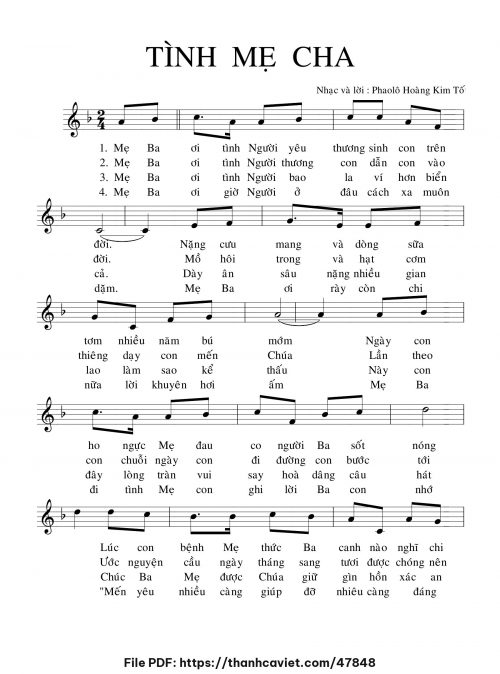Tình mẹ cha - Lm. Hoàng Kim Tốt - trang 1