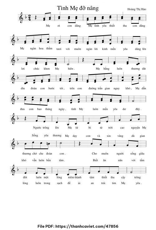 Tình Mẹ đỡ nâng - Hoàng Thị Hảo - trang 1