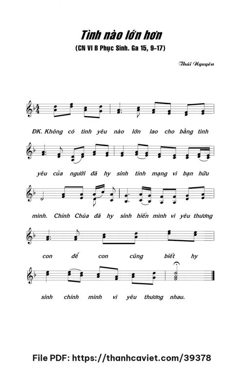 Tình nào lớn hơn - Lm. Thái Nguyên - trang 1