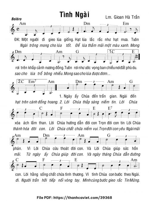 Tình Ngài - Lm. Gioan Hà Trần - trang 1