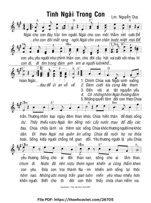 Tình Ngài trong con - Lm. Nguyễn Duy - trang 1