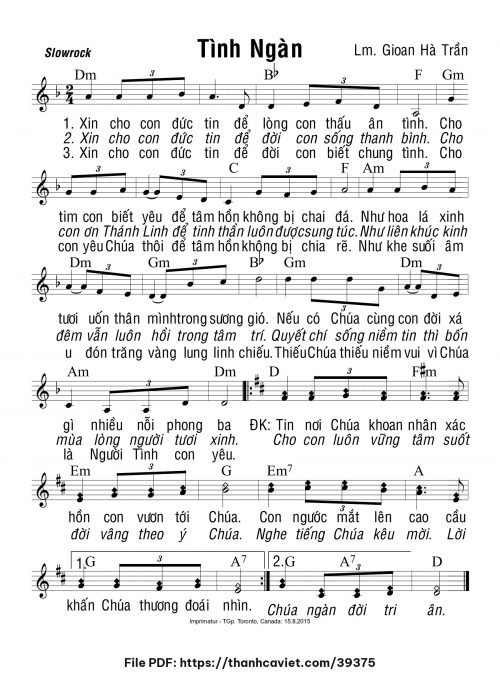 Tình ngàn - Lm. Gioan Hà Trần - trang 1