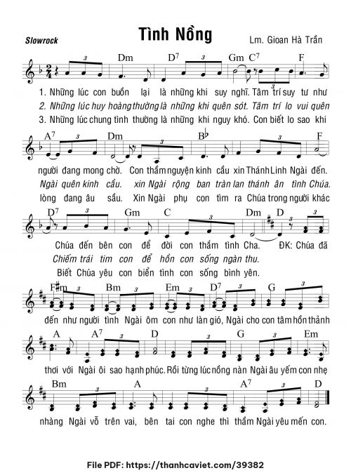 Tình nồng - Lm. Gioan Hà Trần - trang 1