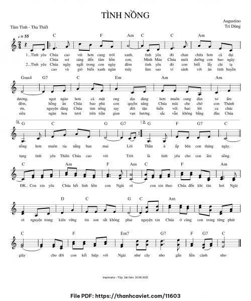 Tình nồng - Augustino Trí Dũng - trang 1