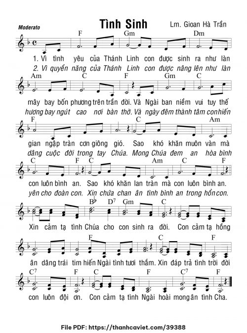 Tình sinh - Lm. Gioan Hà Trần - trang 1