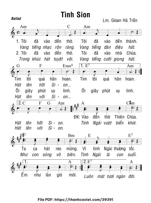 Tình Sion - Lm. Gioan Hà Trần - trang 1