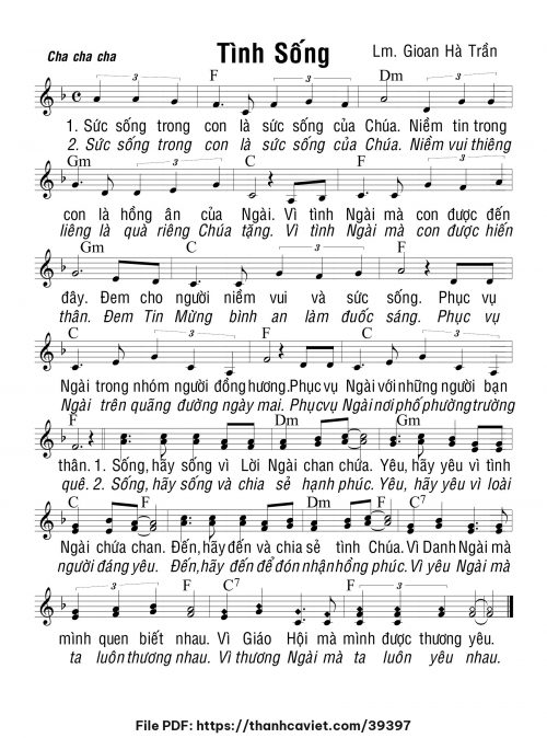 Tình sống - Lm. Gioan Hà Trần - trang 1