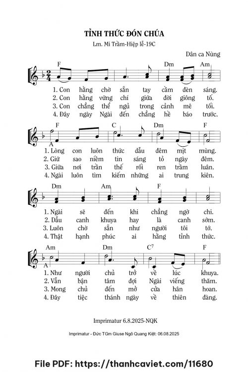 Tỉnh thức đón Chúa - Lm. Mi Trầm - trang 1
