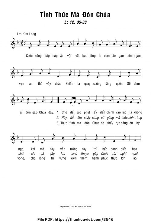Tỉnh thức mà đón Chúa - Lm. Kim Long - trang 1