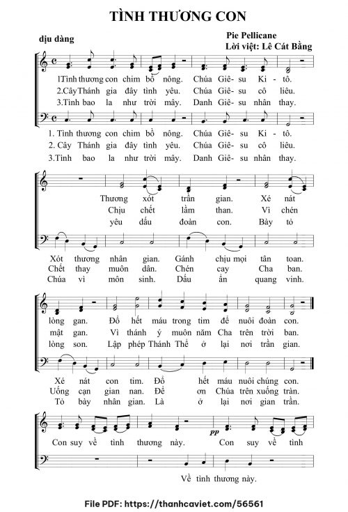 Tình thương con - Lê Cát Bằng (Nhạc Ngoại, lời Việt) - trang 1