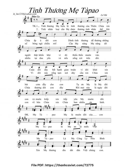 Tình thương Mẹ TàPao - Lê Hà - trang 1