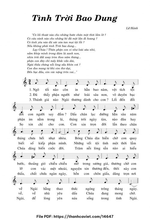 Tình trời bao dung - Lữ Hành - trang 1