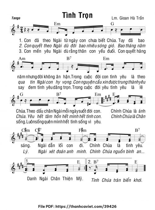Tình trọn - Lm. Gioan Hà Trần - trang 1
