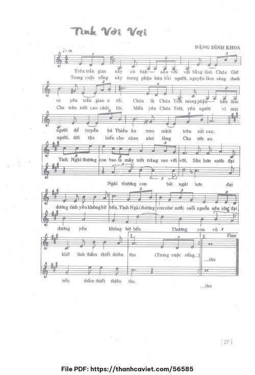 Tình vời vợi - Đặng Đình Khoa - trang 1
