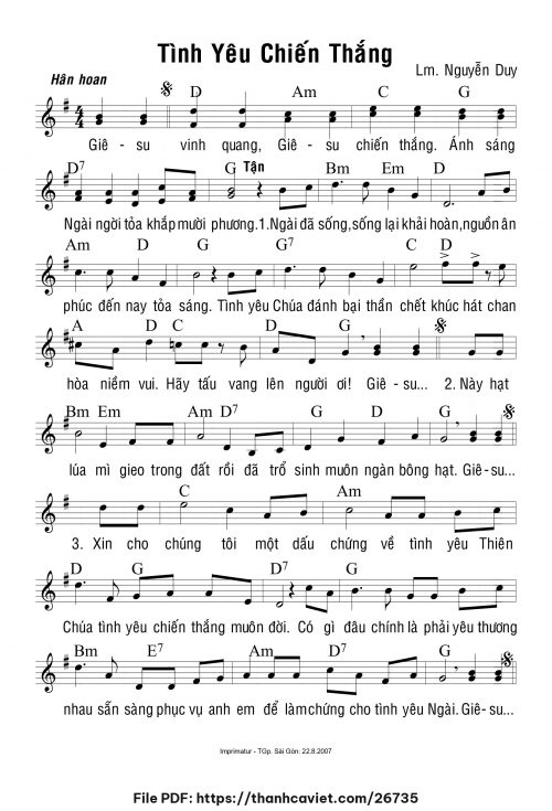 Tình yêu chiến thắng - Lm. Nguyễn Duy - trang 1