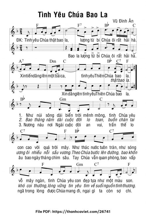 Tình yêu Chúa bao la - Vũ Đình Ân - trang 1