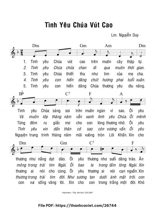 Tình yêu Chúa vút cao - Lm. Nguyễn Duy - trang 1