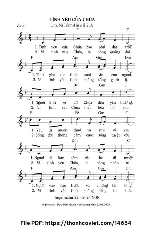 Tình yêu của Chúa - Lm. Mi Trầm - trang 1