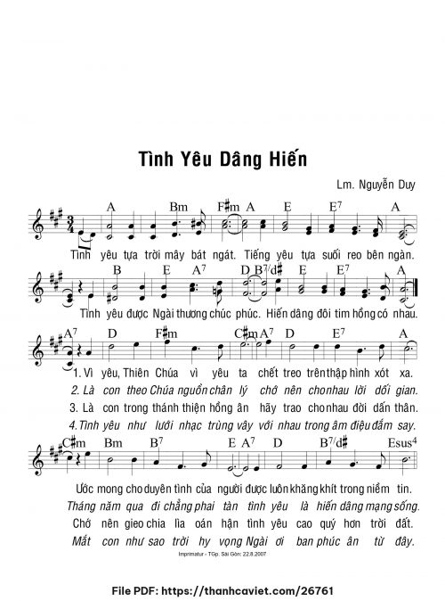 Tình yêu dâng hiến - Lm. Nguyễn Duy - trang 1