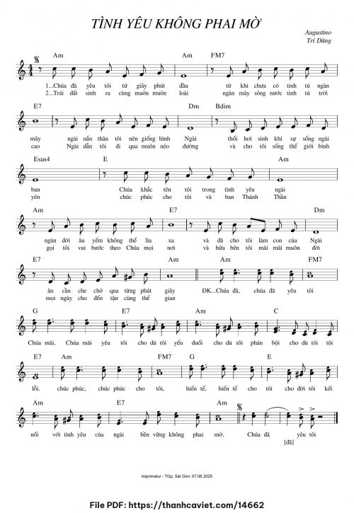 Tình yêu không phai mờ - Augustino Trí Dũng - trang 1