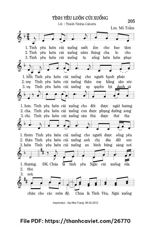 Tình yêu luôn cúi xuống - Lm. Mi Trầm - trang 1