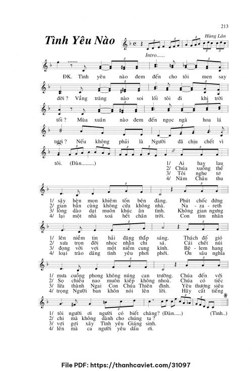 Tình yêu nào - Hùng Lân - trang 1