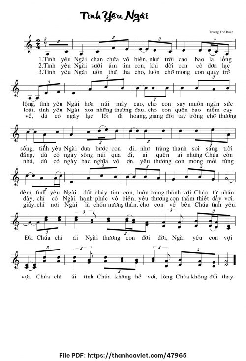 Tình yêu Ngài - Trương Thế Bạch - trang 1
