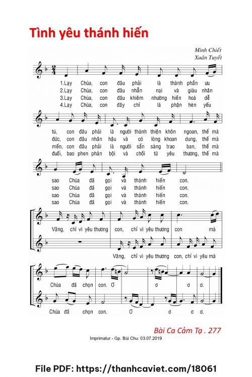 Tình yêu thánh hiến - Lm. Minh Chiết - Sr. Xuân Tuyết - trang 1