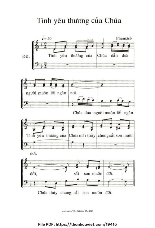 Tình yêu thương của Chúa - Phanxicô - trang 1