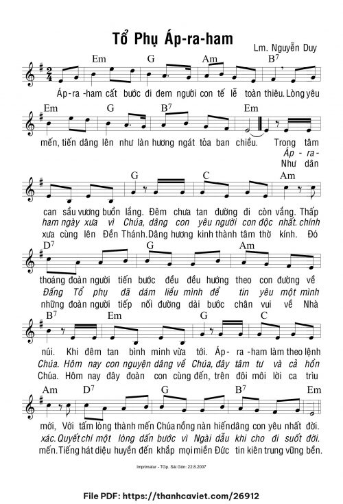 Tổ phụ Abraham - Lm. Nguyễn Duy - trang 1