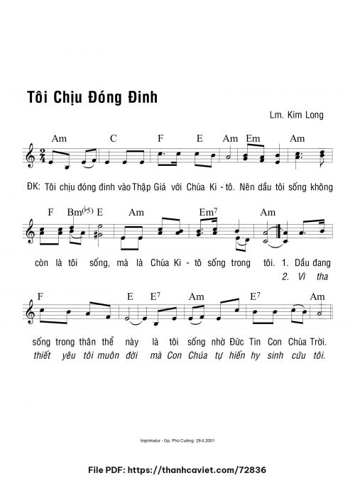 Tôi chịu đóng đinh - Lm. Kim Long - trang 1