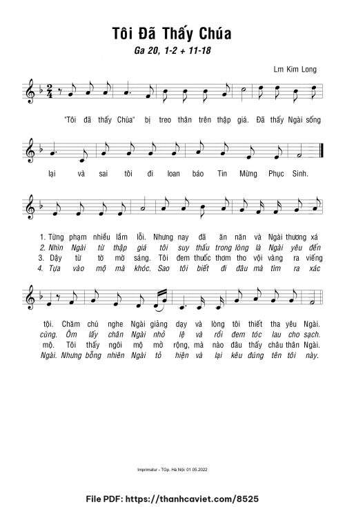 Tôi đã thấy Chúa - Lm. Kim Long - trang 1