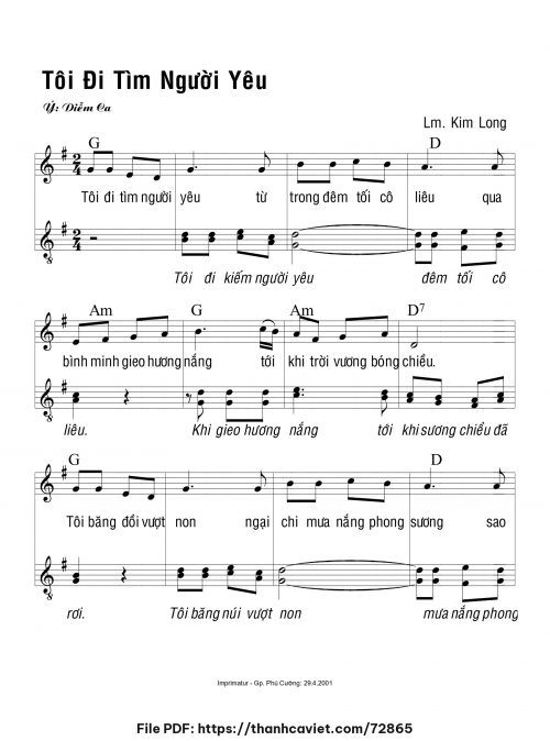 Tôi đi tìm người yêu - Lm. Kim Long - trang 1
