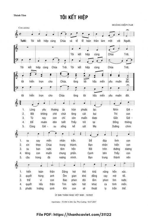 Tôi kết hiệp - Lm. Hoàng Diệp - trang 1