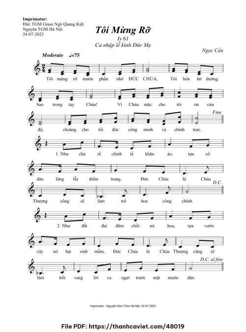 Tôi mừng rỡ - Ngọc Cẩn - trang 1