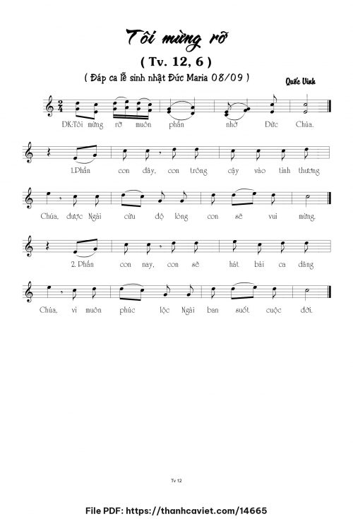 Tôi mừng rỡ - Quốc Vinh - trang 1