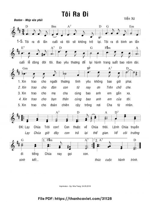 Tôi ra đi - Viễn Xứ - trang 1