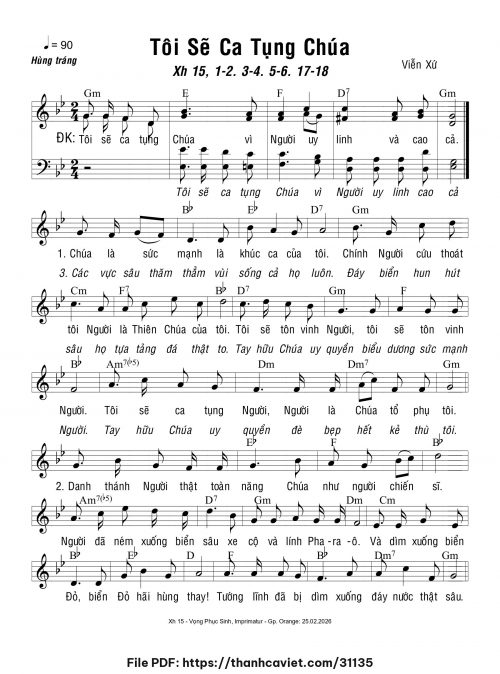 Tôi sẽ ca tụng Chúa - Viễn Xứ - trang 1