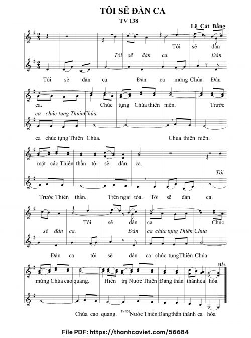 Tôi sẽ đàn ca - Lê Cát Bằng - trang 1