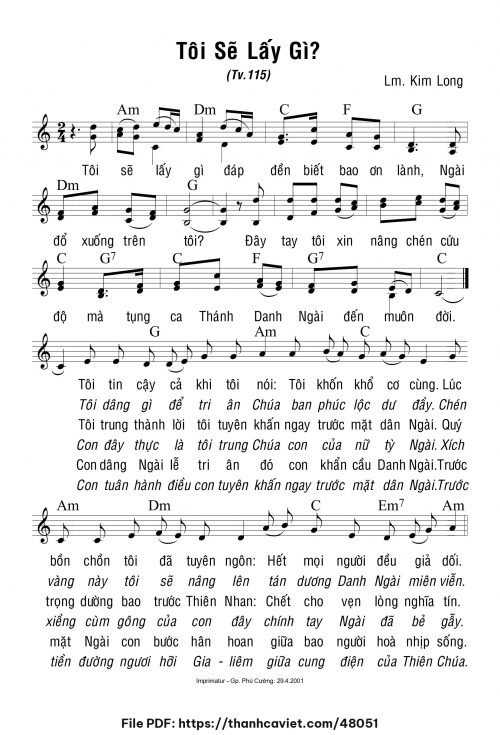 Tôi sẽ lấy gì - Lm. Kim Long - trang 1