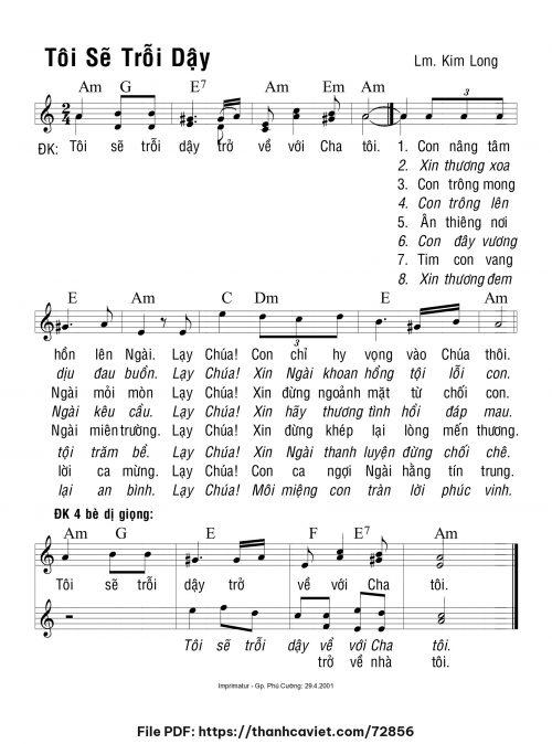 Tôi sẽ trỗi dậy - Lm. Kim Long - trang 1