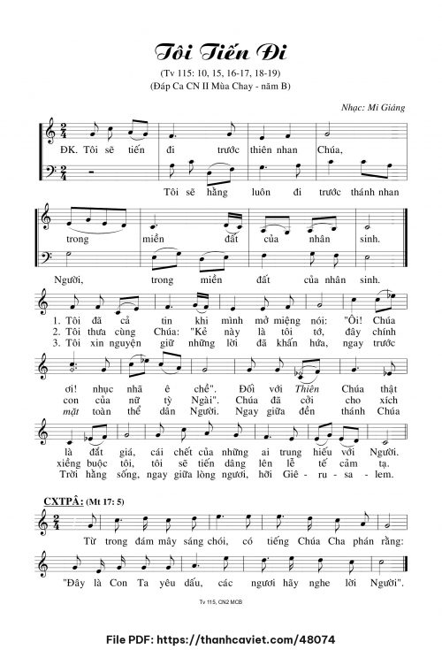 Tôi tiến đi - Mi Giáng - trang 1
